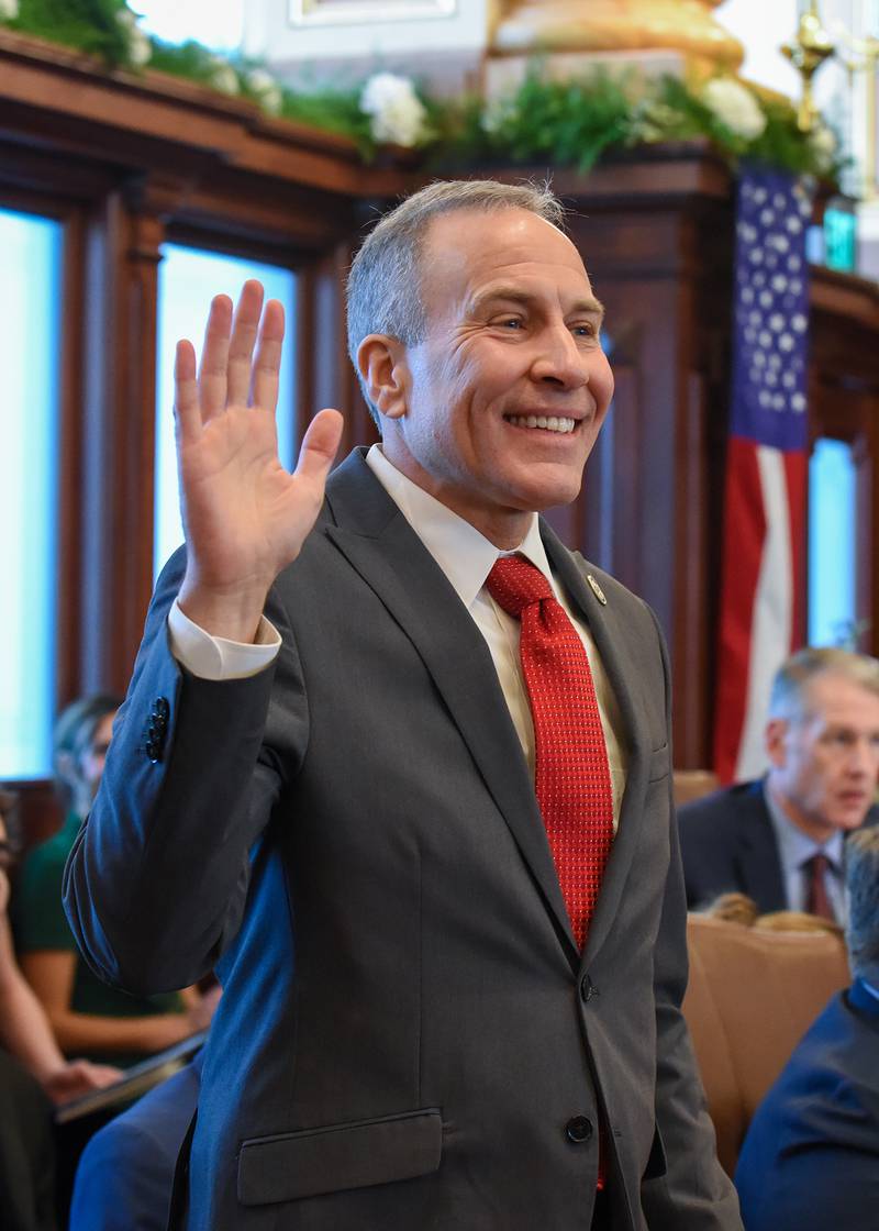 State Sen. Chris Balkema, R-Channahon, the newly elected Senator for Illinois' 53rd District, was sworn in as part of the 104th General Assembly on Wednesday, Jan. 8, 2025.