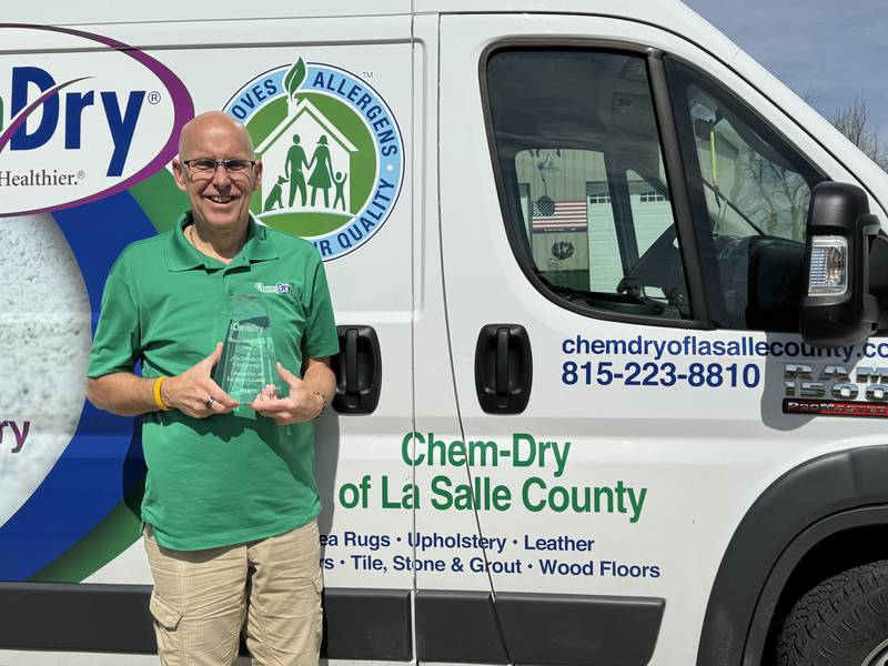 At its annual convention this past February, Chem Dry of La Salle County won the Perpetual Excellence Award, which is presented to a franchise that has consistently demonstrated superiority of service and customer satisfaction and continuous adherence to the principles of Chem Dry.