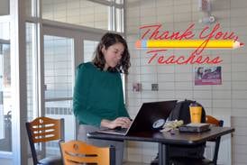 Even on sabbatical, ‘Ms. Rad’ connects with students from spot in school foyer