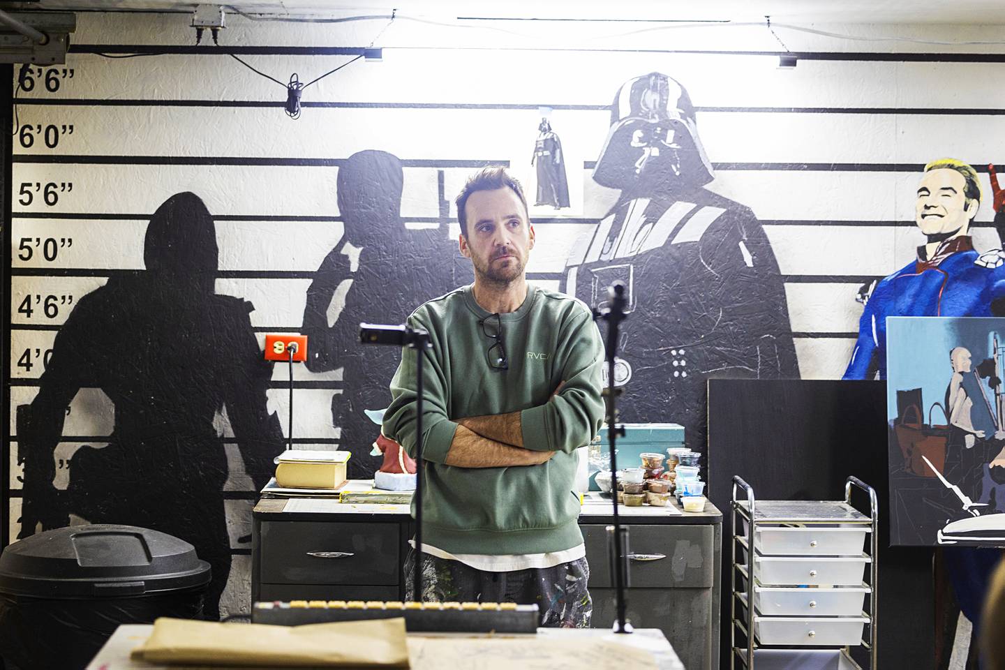 Polo artist Nick Gjonola talks about his art from the basement of his home Tuesday, March 10, 2026.