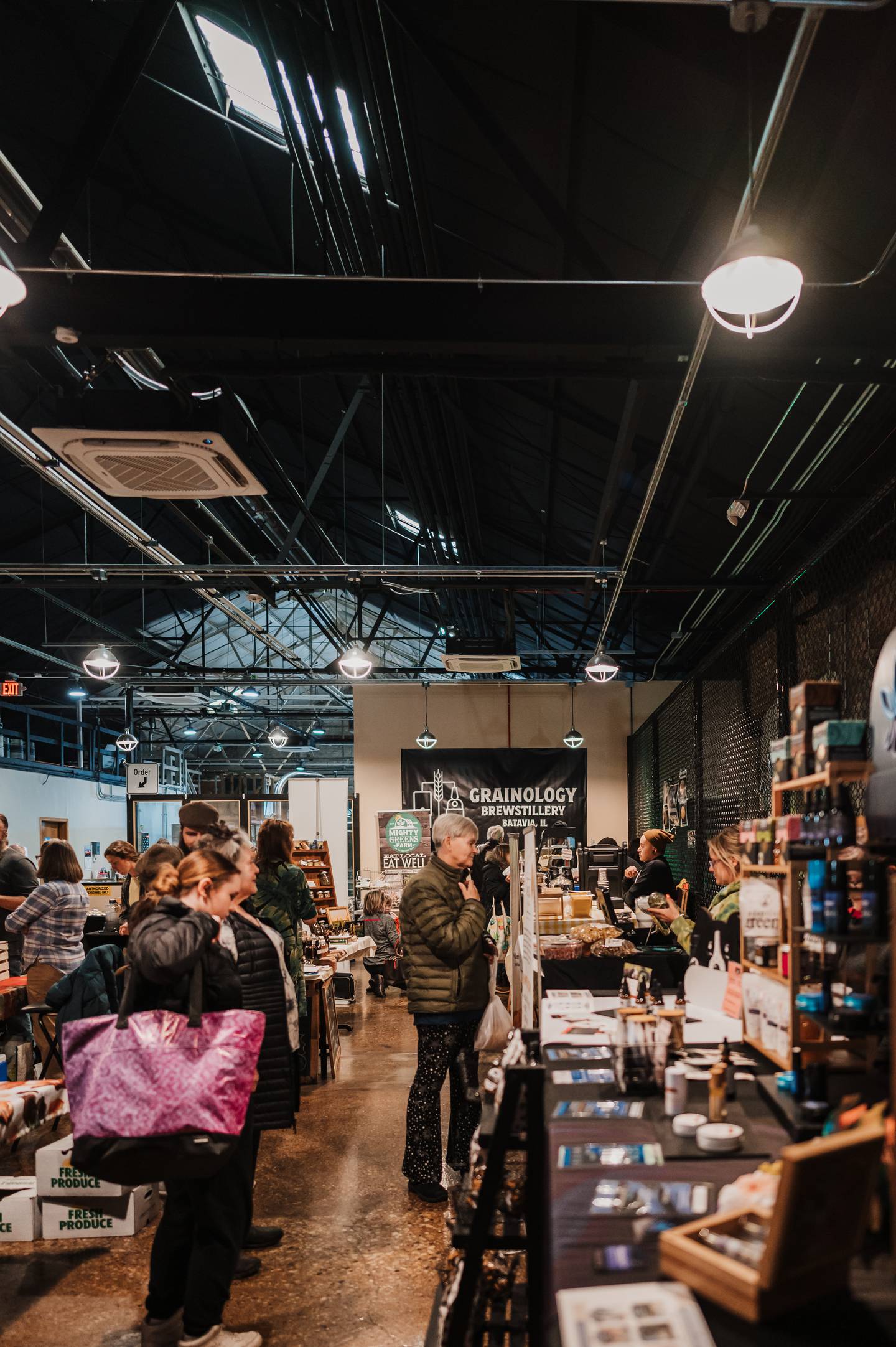 Shoppers at the Batavia Indoor Farmers' Market can purchase local produce and locally made artisan crafts.