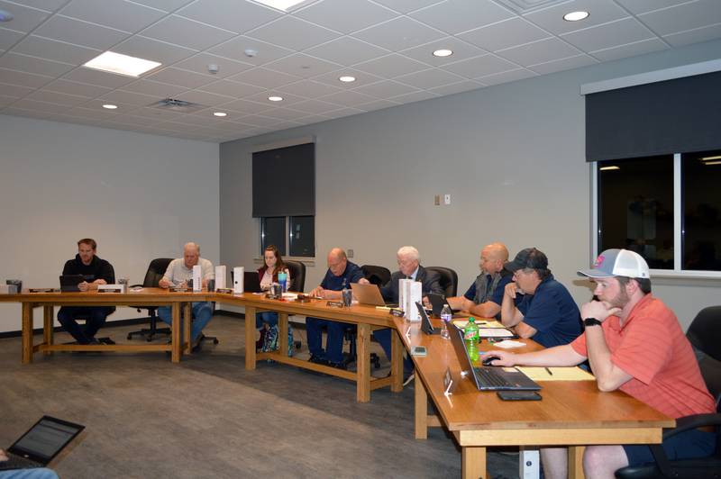 Polo City Council members sit in council chambers at the new Polo City Hall/Buffalo Township building during their Monday, Nov. 4, 2024, meeting.