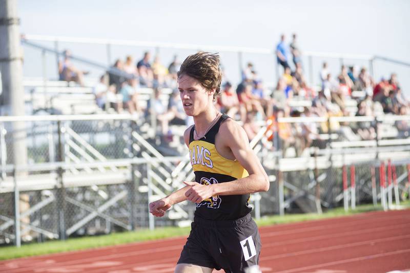 Riverdale's Tommy Murray won the 3200 at the class 1A Erie track sectionals on Thursday, May 19, 2022.