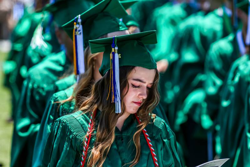 Aiden Hill, Leah Hughes, Quinn Olson and Alyssa Poli perform Landslide by Fleetwood Mac at the York High School Graduation Ceremony. May 21, 2023.