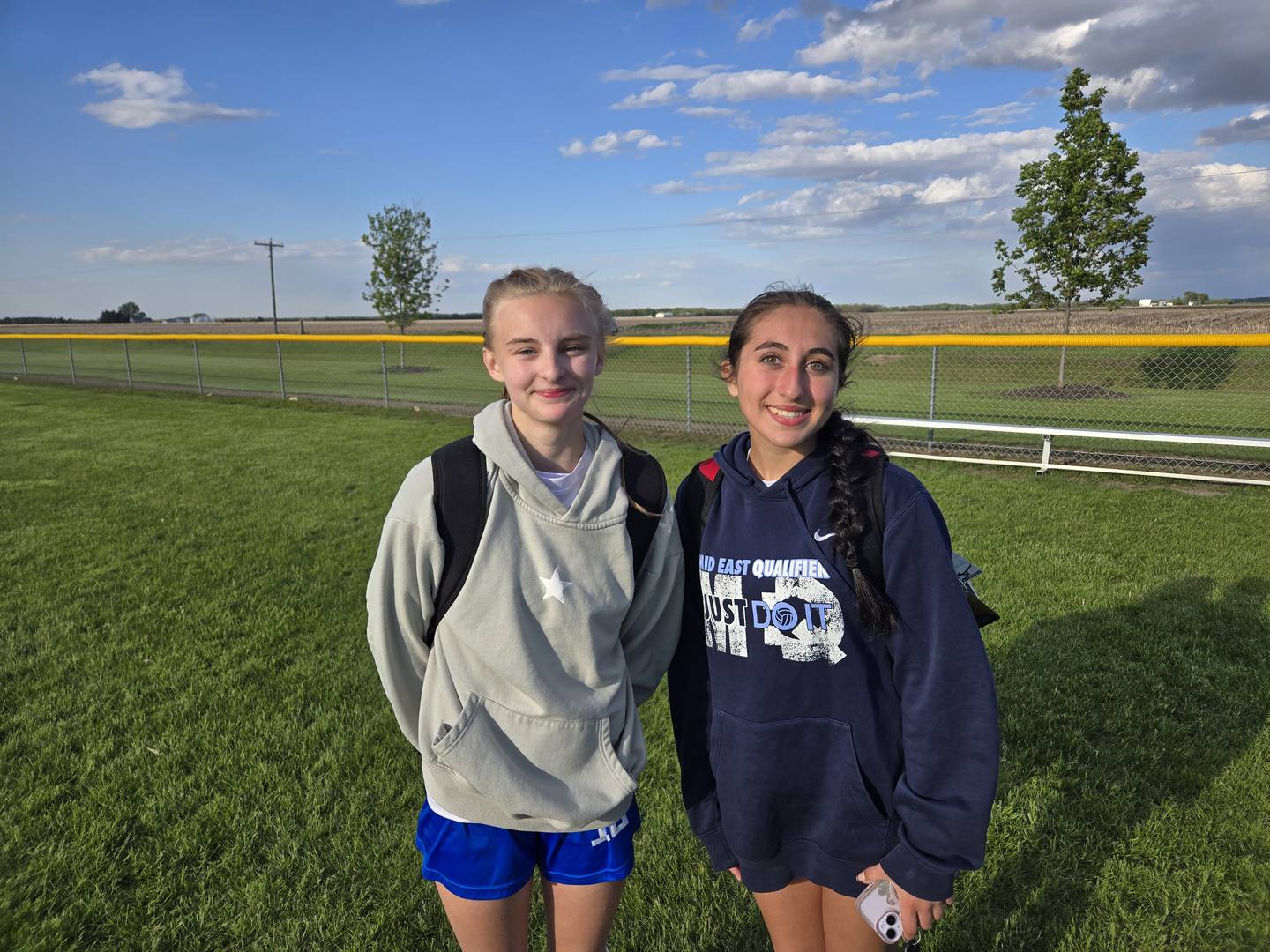 Somonauk's Evelyn White and Hinckley-Big Rock's Hannah Liakas