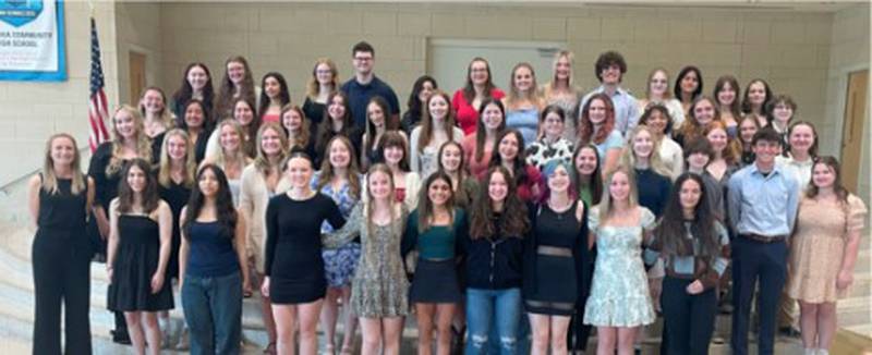 Students inducted into the American Sign Language Honor Society at Minooka Community High School.