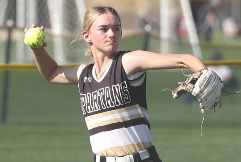 Sycamore's Faith Heil gets the ball back into the infield during their game against Morris Wednesday, May 10, 2023, at Sycamore High School.