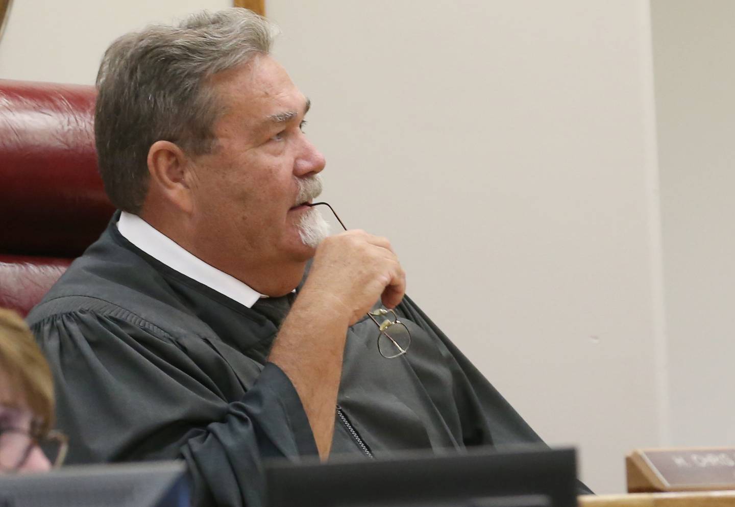 Judge H. Chris Ryan, Jr. speaks during the verdict in the Bradley French Bradley French Bow-and-Arrow Murder Trial on Thursday, Aug. 17, 2023 at the La Salle County Government Complex in Ottawa.
The jury has found French guilty of 2nd degree murder.