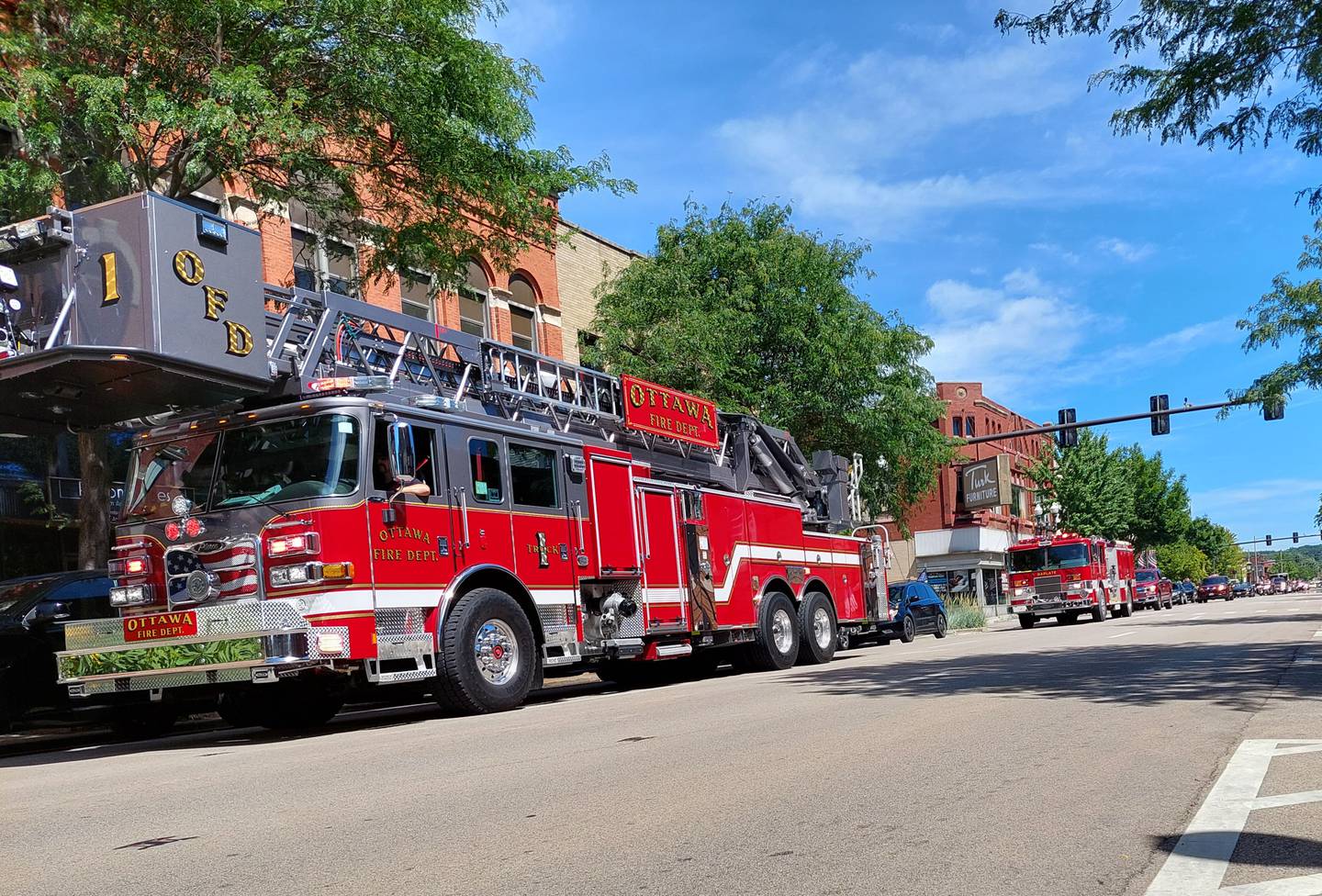 The We the People Traveling Exhibit made its way through downtown Ottawa on Monday, July 1, 2024, with a procession led by the Illinois State Patriot Guard and area first responders.