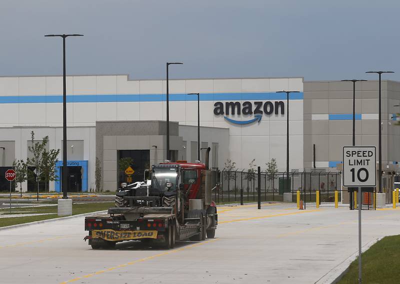 The 630,000 square-foot Amazon Fulfillment Center, 11500 Freeman Road, in Huntley, on July 11, 2022. The center that is near the intersection of Illinois Route 47 and Interstate 90, is nearing completion, but it's opening will be delayed.