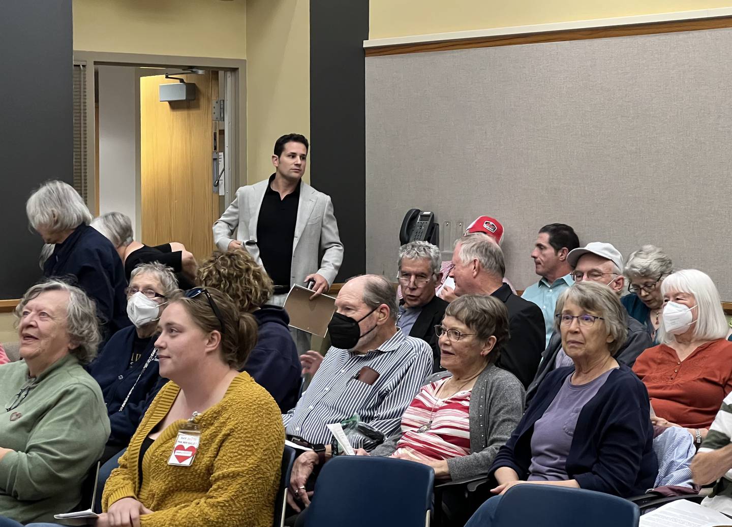 Avi Zuckerman walked into a crowded room ahead of the Sept 27, 2023 DeKalb County Special Board meeting.