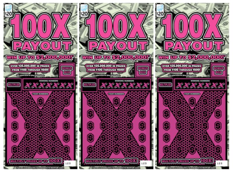 A 100X Payout lottery ticket.