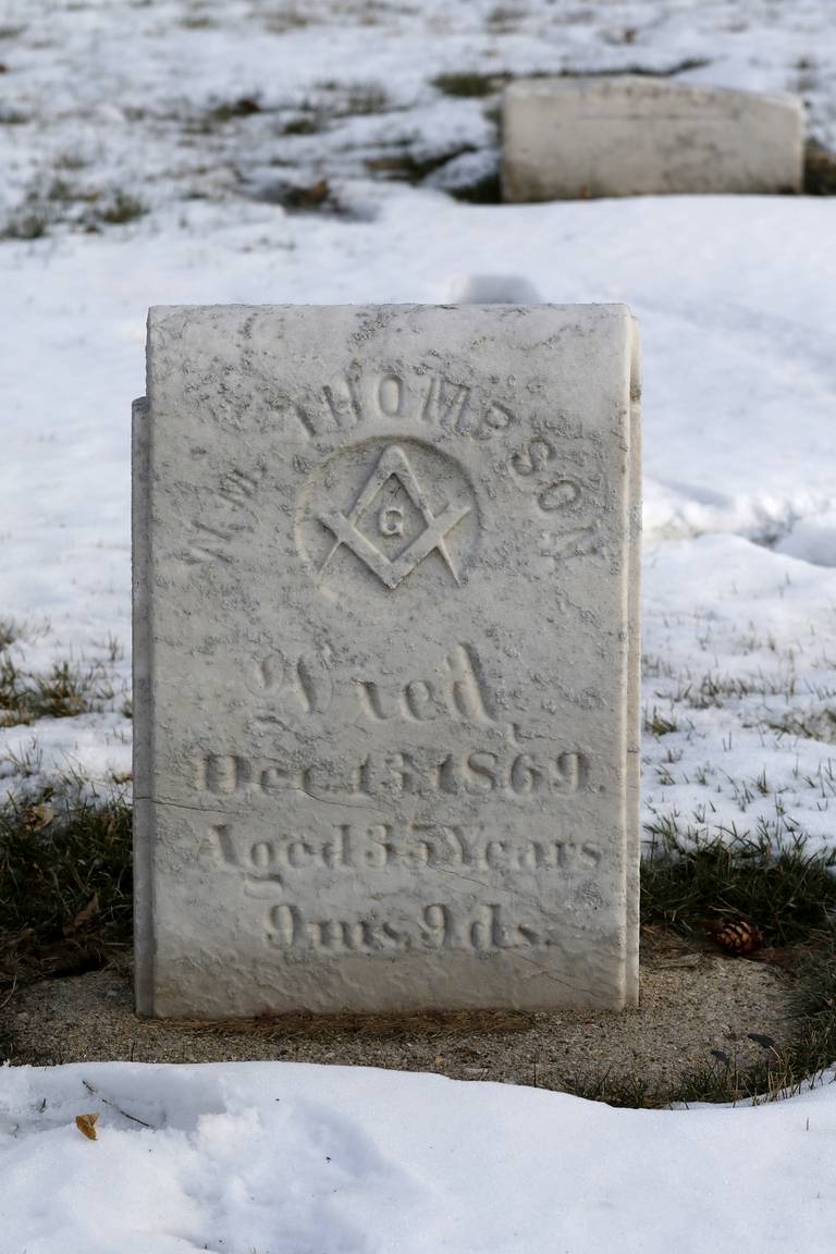 The veterans' headstones that Mitchell Hopkins restored for an Eagle Scouts Project in the Crystal Lake Cemetery on Lake Avenue. The Crystal Lake Historic Preservation Commission has created a book, titled "Remembering Those Who Served,” documenting the lives of all 54 veterans since 1840 who are buried at the cemetery.