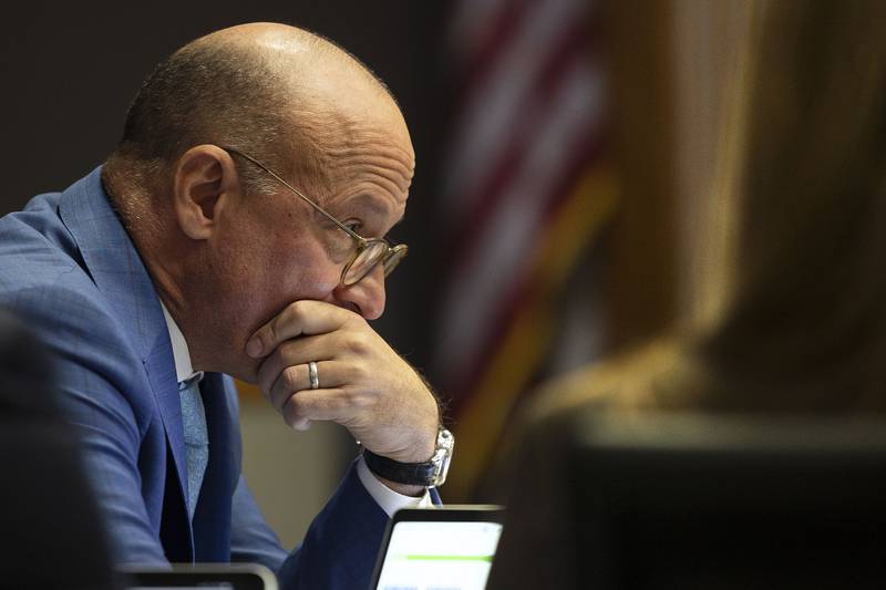 Plaintiff attorney Michael Kosner listens to testimony Wednesday, Nov. 12, 2025, during the Ramos wrongful death trial