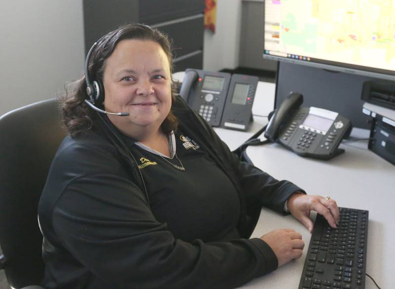 Julie Dean, a dispatcher for the Illinois Valley Regional Dispatch Center poses for a photo on Monday, April 15, 2024 in Peru. Dean is a 30-year veteran in the dispatch field.