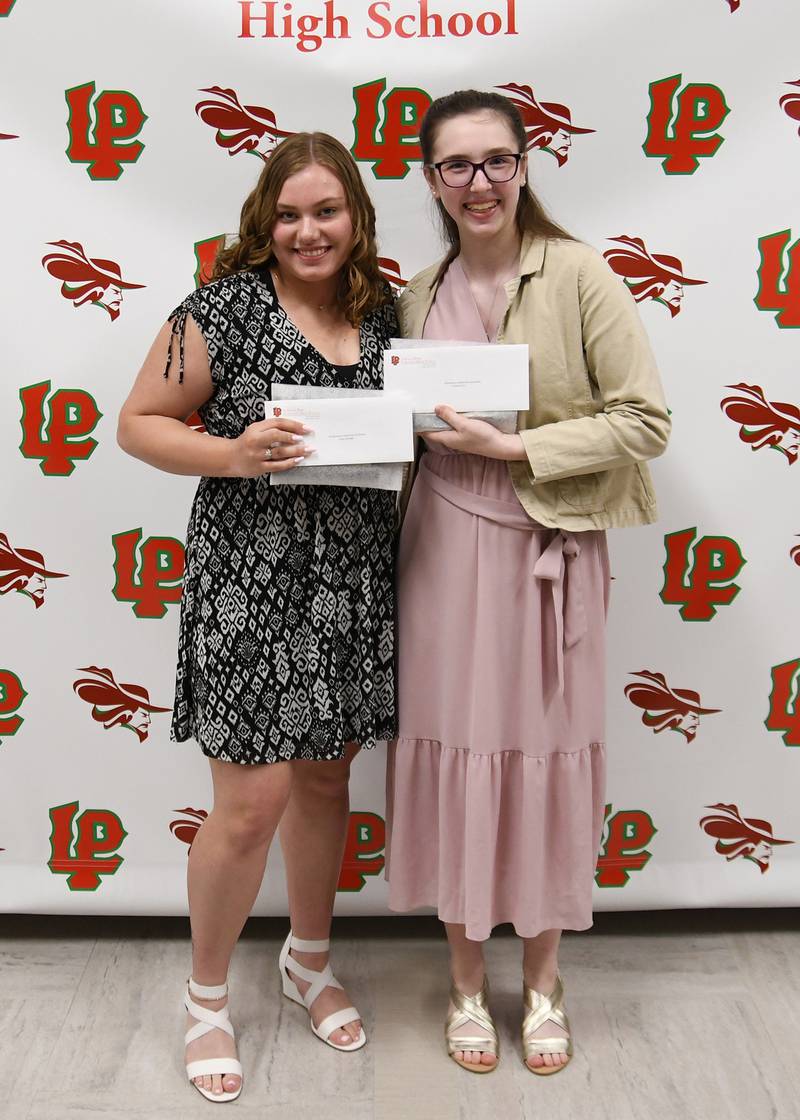 Hope Eldridge (left) and Christine Ricci (right) received the La Salle-Peru High School Renaissance Scholarship. This $750 scholarship is awarded to seniors who actively participated in Renaissance during their junior and senior year and plan to attend a university.