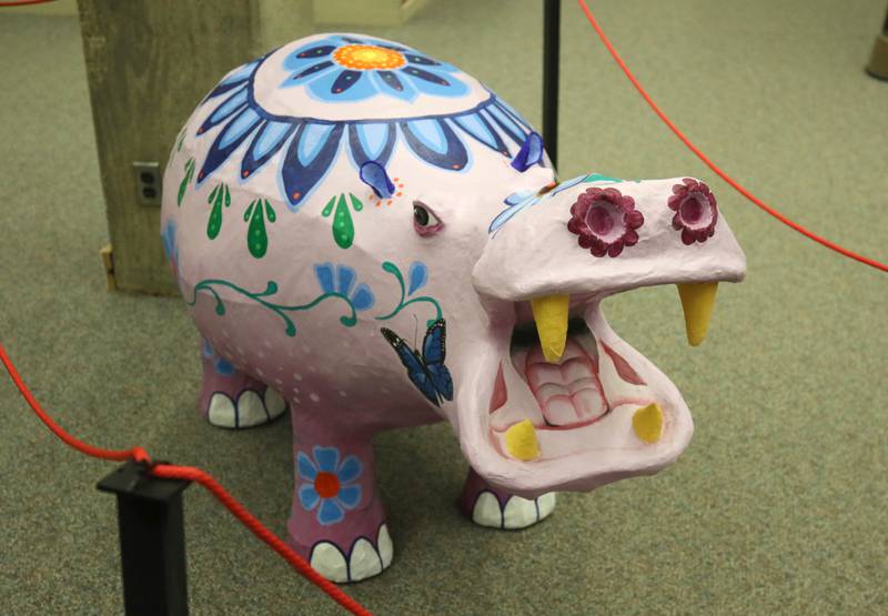 An alebrije titled Pepe, by Edgar Israel Camargo Reyes, on display Thursday, Feb. 29, 2024, in Founders Memorial Library at Northern Illinois University in DeKalb.