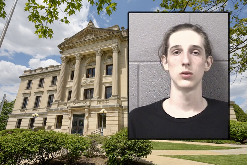 Jayden C. Hernandez, 19, of 500 block of Russell Road, is charged with first-degree murder in the shooting death of Marlon King of Rockford May 11, 2023. (Inset provided by DeKalb County Jail)