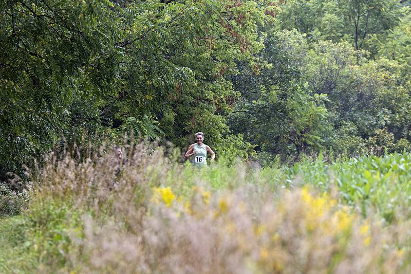 Lauren Pendergrass runs the course Saturday, Sept. 16, 2023 during the Zom-G 5K fun run.