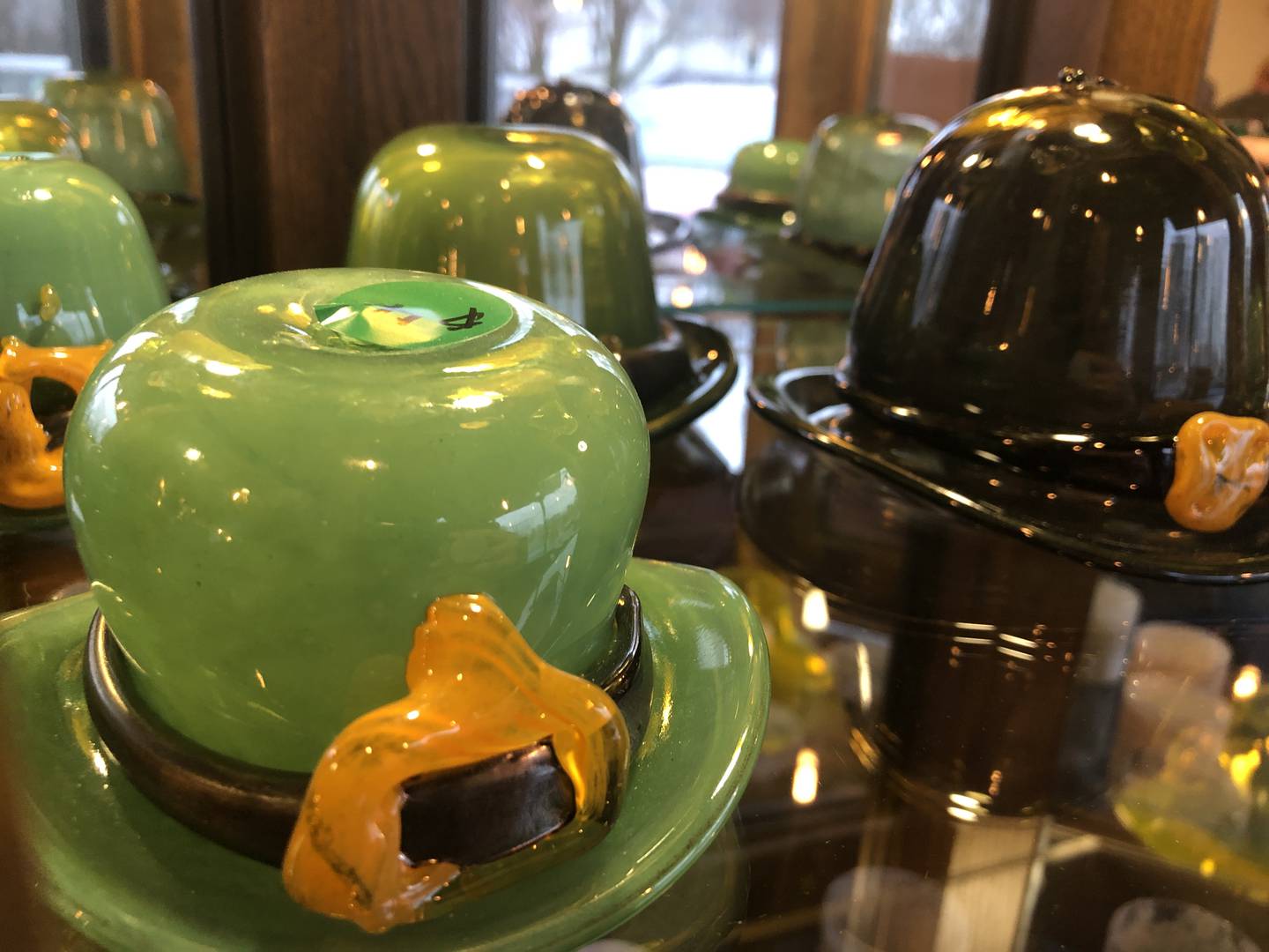 Artists at The Glass Smith in Richmond created leprechaun hats as part of its contribution to the village's 2024 St. Patrick's Day Celebration.