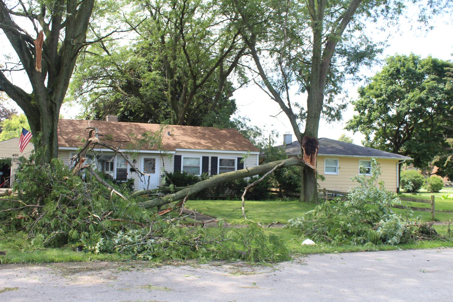 On July 15, 2024, a person collapsed near a house off Brook Avenue in Crystal Lake after a storm.