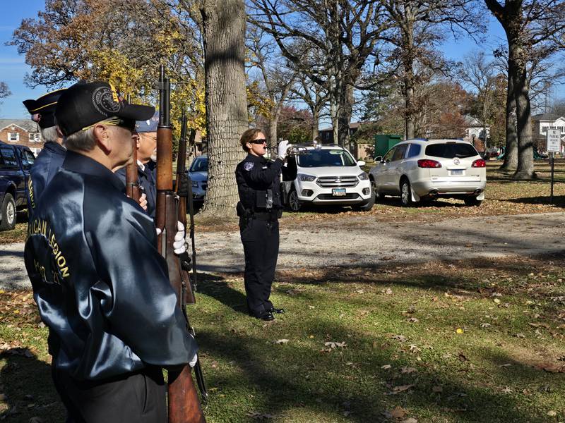 Taps is performed Monday, Nov. 11, 2024, at the Veterans Day ceremony in Streator City Park.