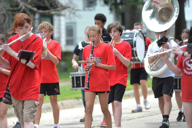 The Forreston High School marching band was in the Leaf River Daze Parade in Leaf River on Sunday, June 8, 2025.
