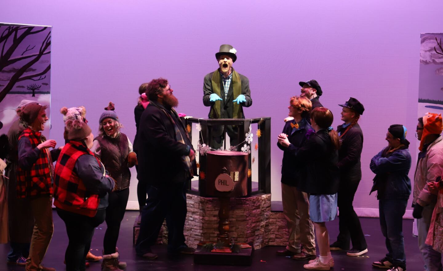 Groundhog Day, in musical form, is performed Thursday, Jan. 30, 2025 at the Woodstock Opera House.