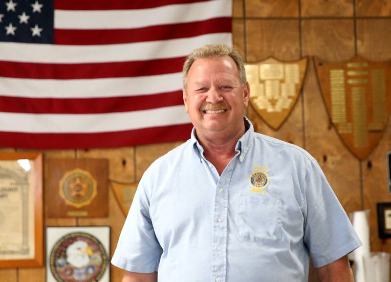 Veteran Roger Masters poses for a photo on Thursday, Oct. 9, 2025 at the American Legion Hall in Henry.