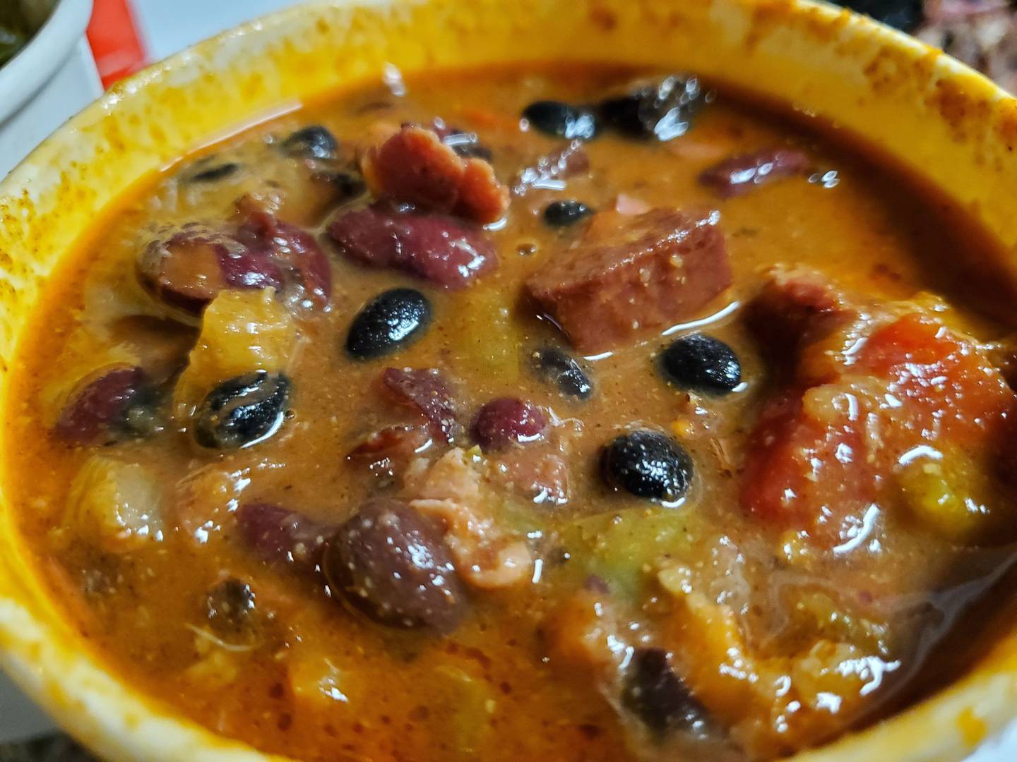 Station One Smokehouse serves a brisket chili with black beans and tomatoes. If you like spicy food, this dish is for you.