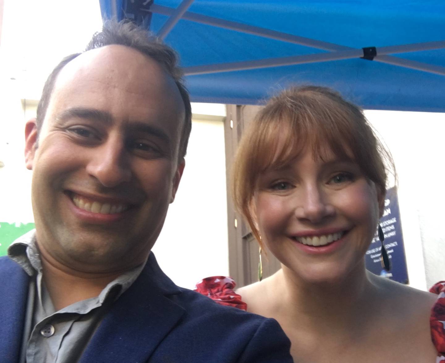 Ottawa native Steve Brusatte takes his photo with actress Laura Dern, of "Jurassic World: Dominion."