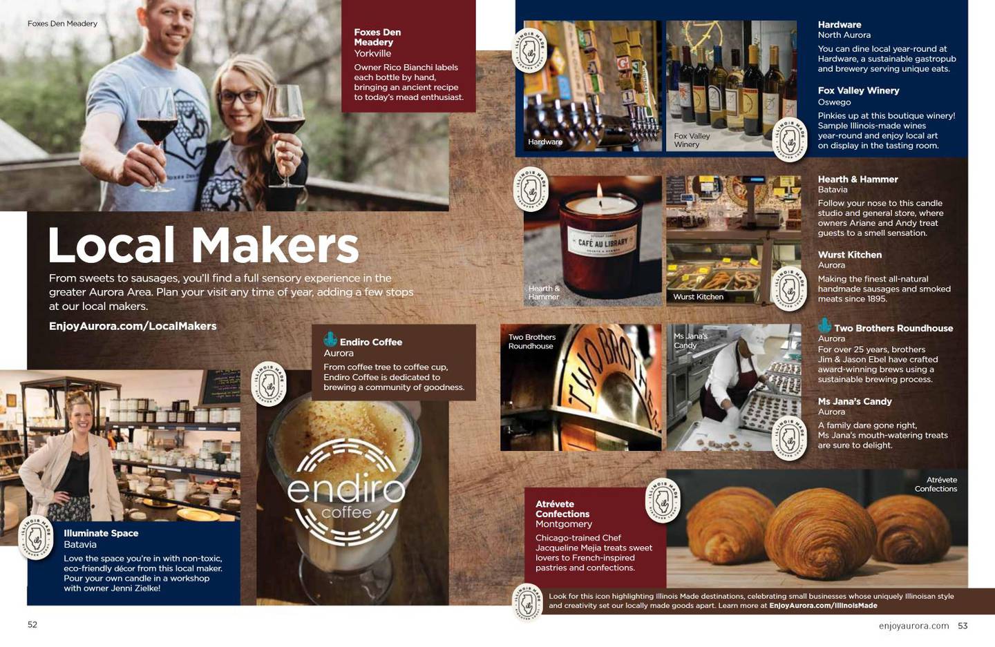 Aurora Area Convention and Tourism Bureau celebrates Local Makers in 10 neighboring communities.