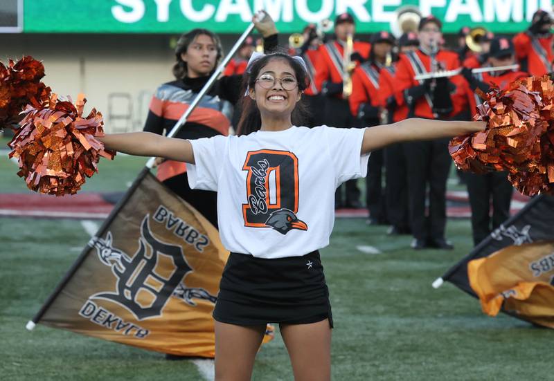 The DeKalb band and dance team perform before the First National Challenge game Friday, Aug. 25, 2023, in Huskie Stadium at Northern Illinois University in DeKalb.