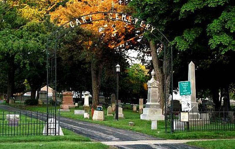 Cary Village Administrator Jacob Rife said the ornate arched entrance and the corner pieces at Cary Cemetery, pictured in this undated photo, will remain but the rest of the fence is gone.