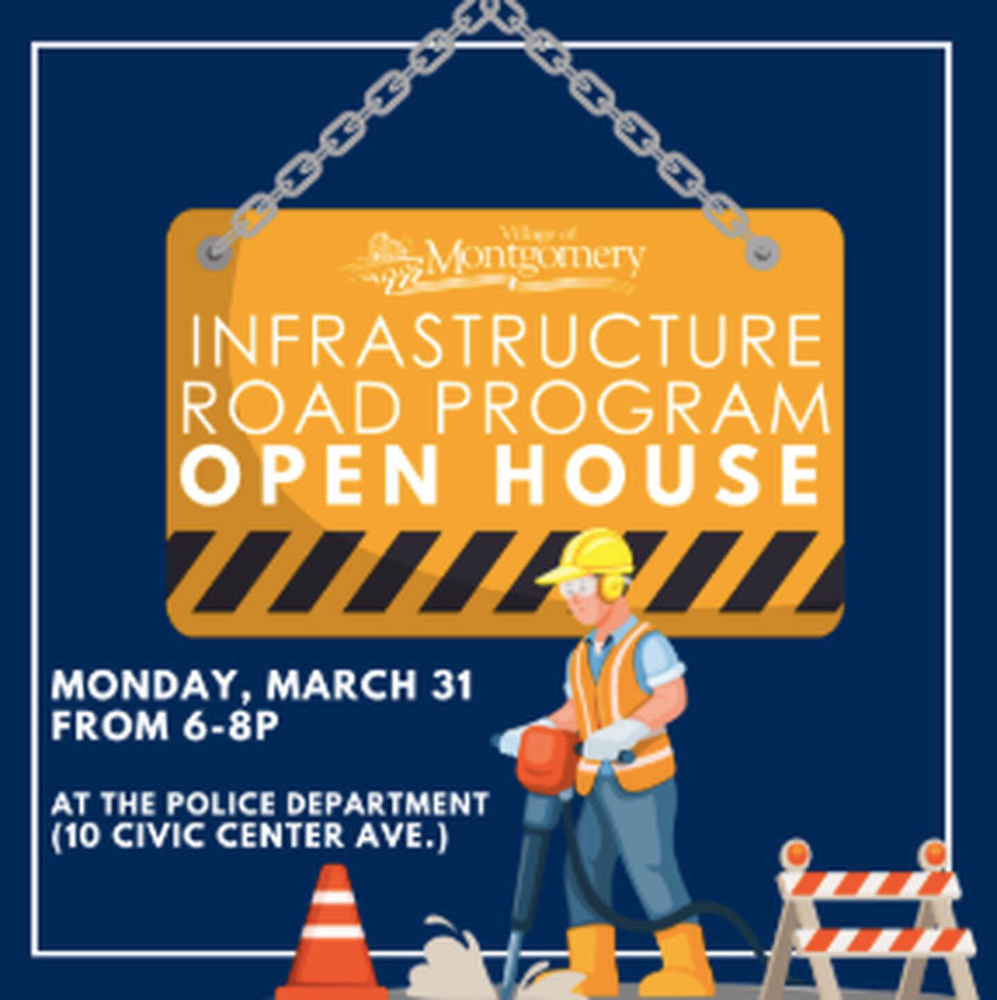 Montgomery is hosting an open house public session on March 31 to discuss its upcoming roadway construction.