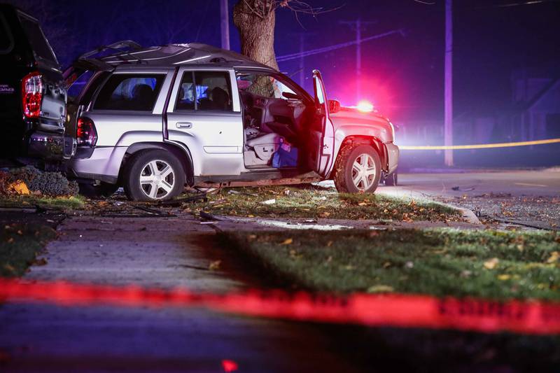 A male driver died after crashing into a tree Sunday night in Woodstock, officials report.
