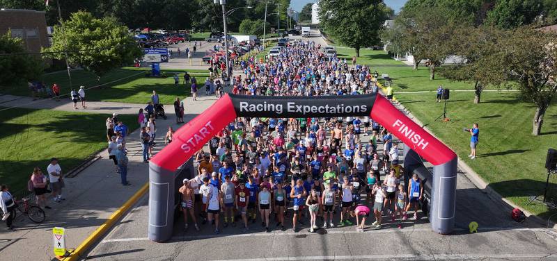 Runners and walkers prepare for the start of the Walnut Run/Walk for ALS. This year had a record 728 registrations and 646 finishers. It raised $24,346.86 for ALS research.
