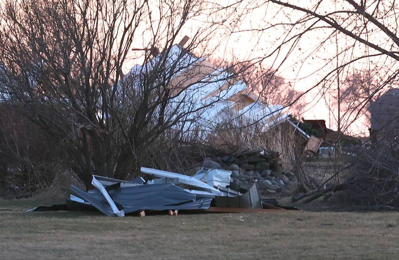 Storm damage at a property along East Sandwich Road in Hinckley Wednesday, Feb. 28, 2024, after a tornado hit the area Tuesday night.
