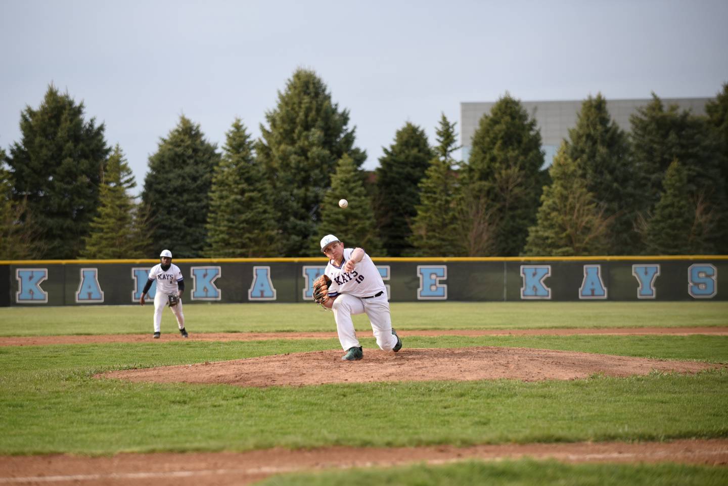 Kankakee's Jacob Vinardi throws a pitch during a home game against Thornwood Thursday, April 17, 2025.