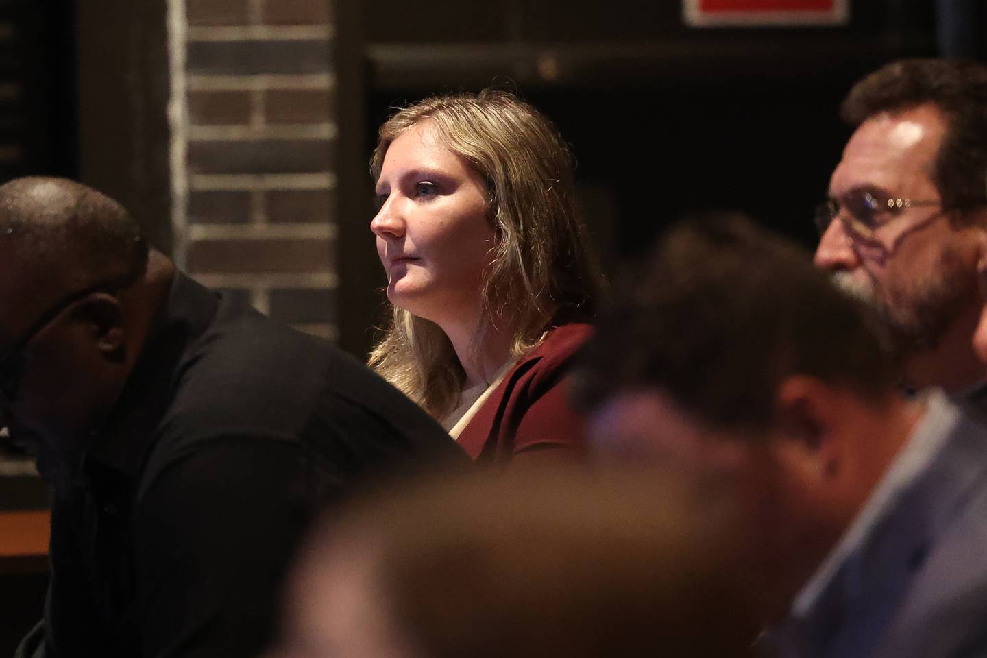 Elaine Bottomley, deputy chief of staff for Will County Executive’s Office, attends the Joliet City Council Meeting to speak on behalf of demolishing the old courthouse on Tuesday, Sept. 19, in Joliet.