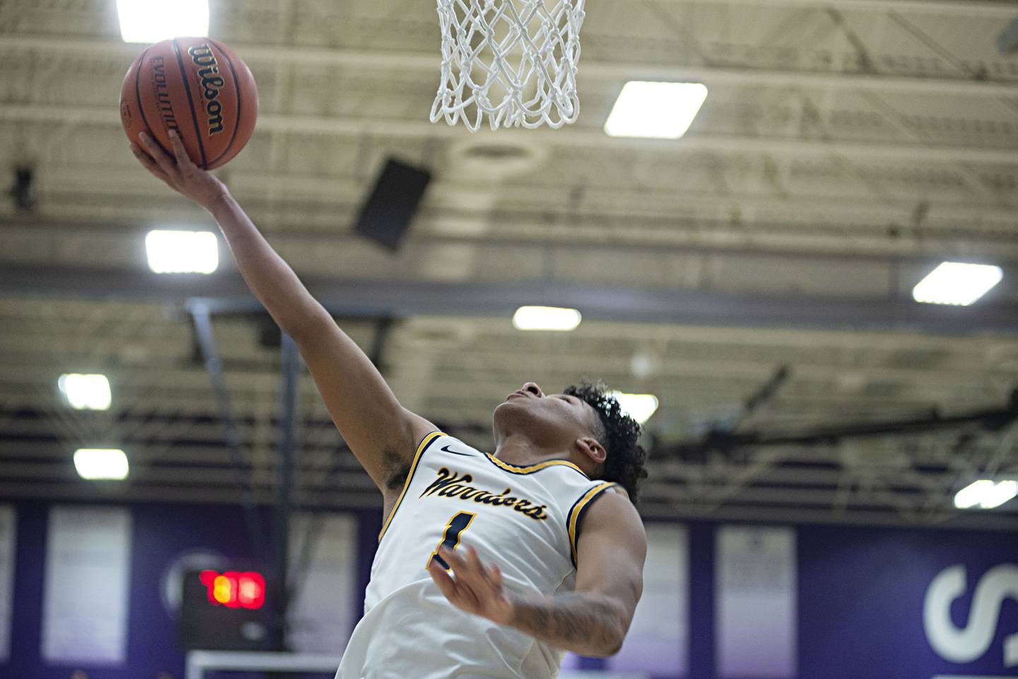 Sterling's Tyree Kelly puts a shot up against Rochelle in the regional finals Friday, Feb. 25, 20212.
