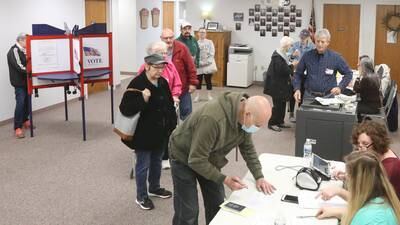 Photos: Voter turnout spotty amid Tuesday storms in the Illinois Valley