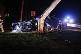 Driver suffers serious injuries after crashing into utility pole near Harvard