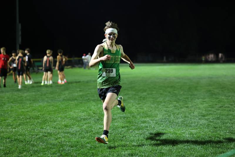 Bishop McNamara's Miles Serpe runs during the All-City cross country meet at Bishop McNamara on Wednesday, Sept. 17, 2025.