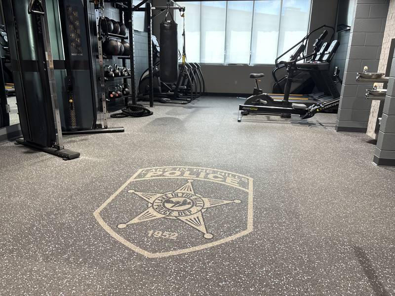 The fitness room at the Lake in the Hills Police Department pictured Wednesday, May, 20, 2026.