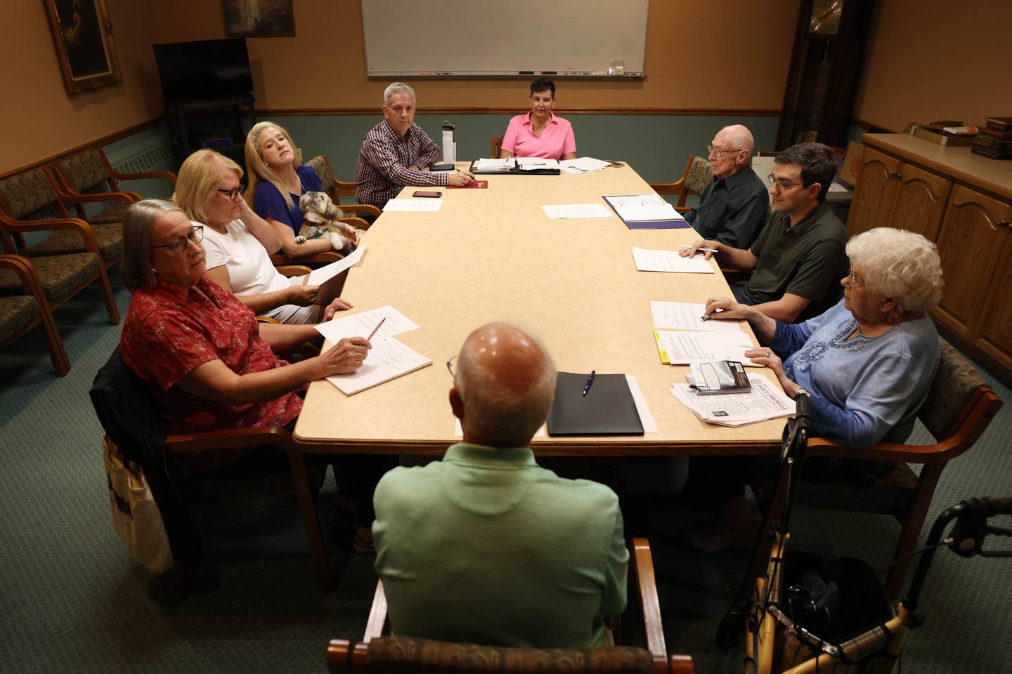 Members of St. John’s church plan for the 100th anniversary of St. John’s United Church of Christ in Mokena's current building on Wednesday, Sept. 14, 2022, in Mokena.