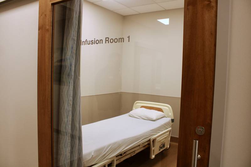 One of the two private infusion rooms that can be used for patients that require additional attention at the new oncology unit that is opening on the third floor of CGH Medical Center's Main Clinic in Sterling.