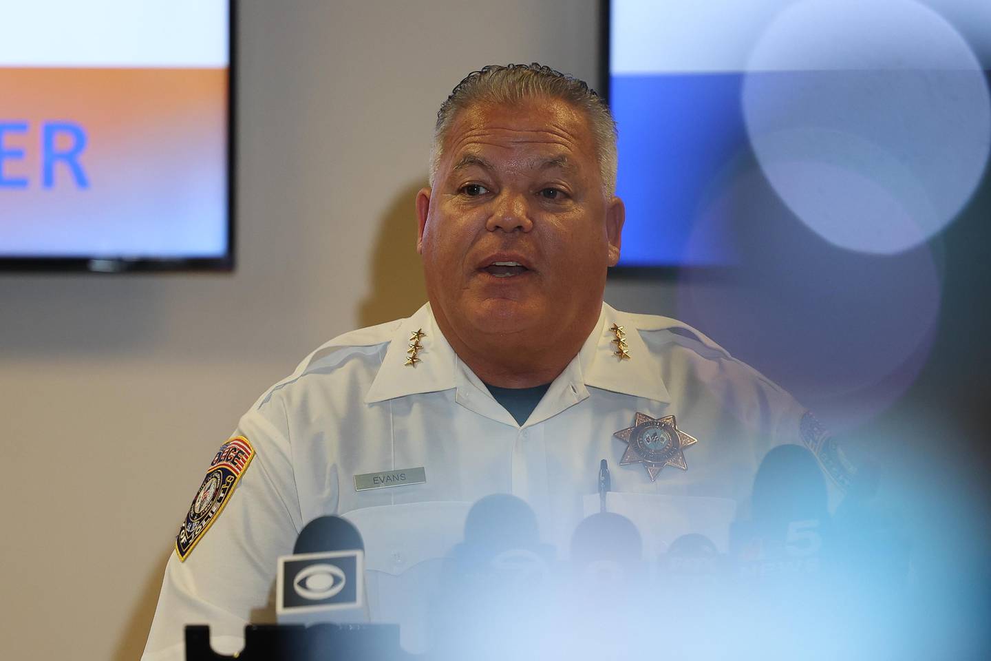 Joliet Police Chief Bill Evans speaks at a press conference addressing recent arrest from Operation Streetsweeper on Thursday, Sept. 5, 2024 at the Joliet Police Department.