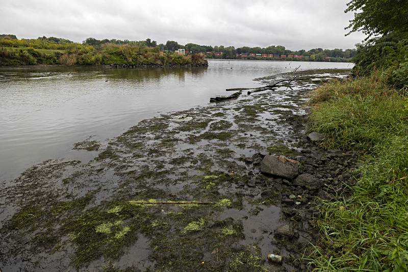 Muck is seen near the Arduini Boat Ramp Monday, Sept. 11, 2023 in Rock Falls due to the low water levels.