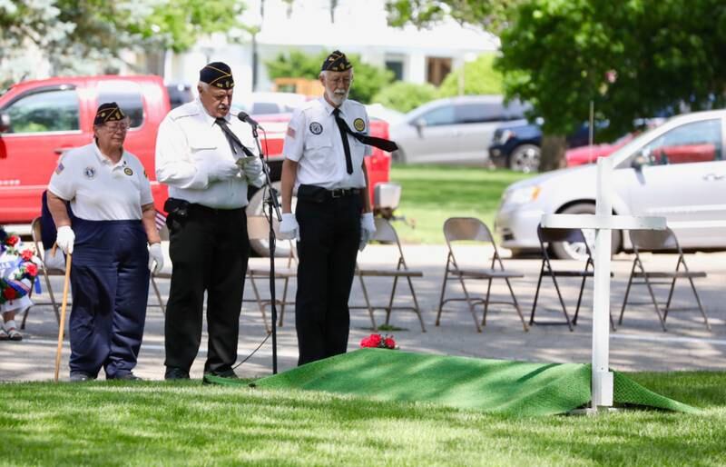 The services included various speakers, salutes and tributes.